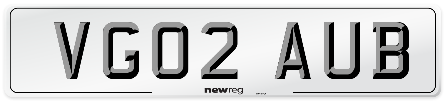 VG02 AUB Number Plate from New Reg